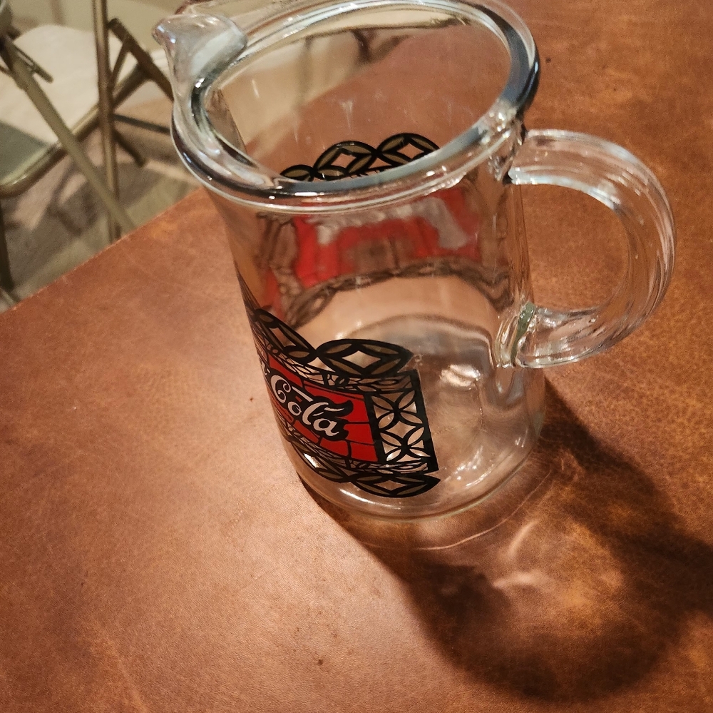 Coca-Cola Glass Pitcher with Red and Black Design - Picture 5 of 5